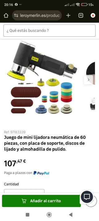 Mini lijadora neumática con accesorios