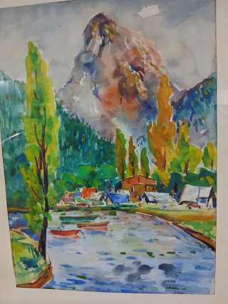 2 Pinturas de Ernest Ibáñez Leridano Paisaje Puebl