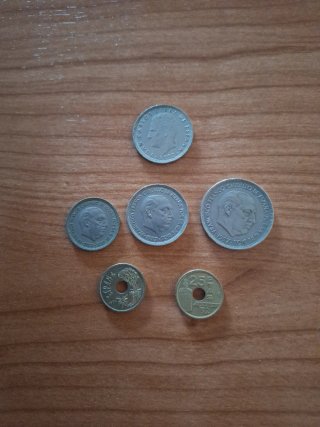 Lote de 6 monedas antiguas españolas