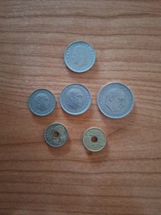 Lote de 6 monedas antiguas españolas