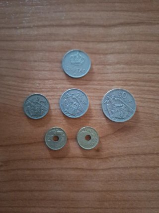 Lote de 6 monedas antiguas españolas