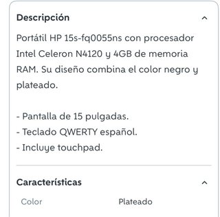 Portátil HP Plata y Negro