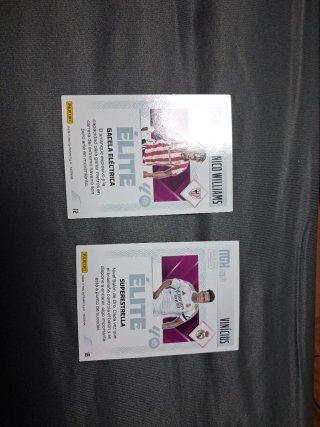 Cartas Panini Elite Nico Williams y Vinicius