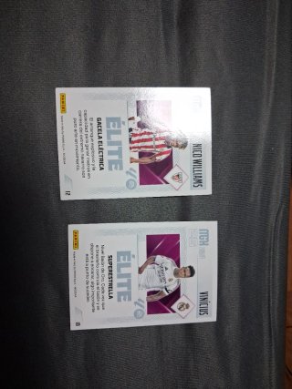 Cartas Panini Elite Nico Williams y Vinicius