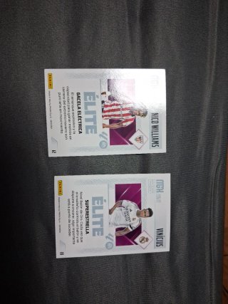 Cartas Panini Elite Nico Williams y Vinicius