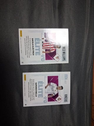 Cartas Panini Elite Nico Williams y Vinicius