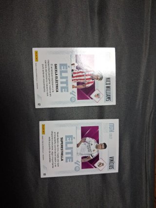 Cartas Panini Elite Nico Williams y Vinicius