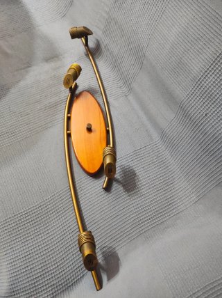 Lámpara techo 4 focos metal y madera