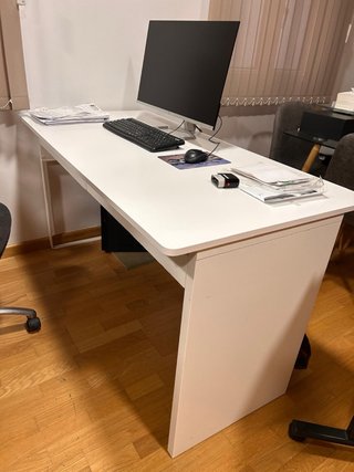 Mesa de escritorio blanca moderna 1,44 x 70