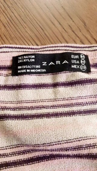 Maglia Zara a righe beige rosa marrone M