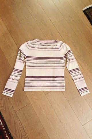 Maglia Zara a righe beige rosa marrone M