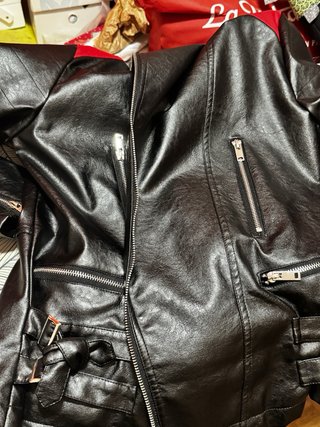 Chaqueta Polipiel Negra y Roja