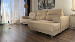 Sofá Chaise Longue color beige de tela