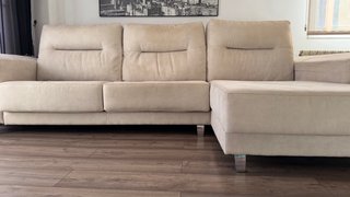 Sofá Chaise Longue color beige de tela
