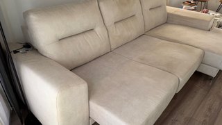 Sofá Chaise Longue color beige de tela