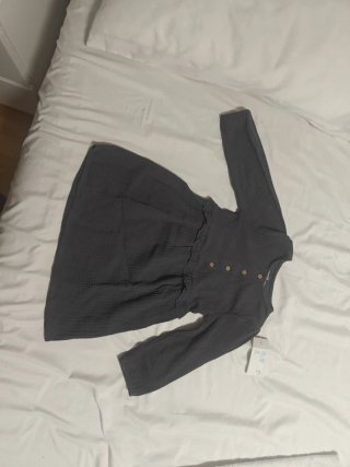 Vestido niña gris con etiqueta T. 24-36m