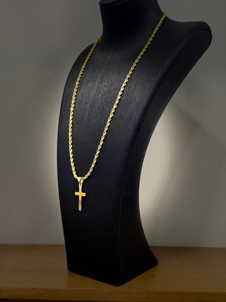 Collar Cruz Chapado Oro 18k