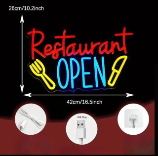 Lampada Neon LED "Restaurant OPEN"