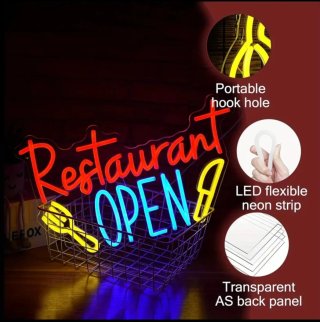 Lampada Neon LED "Restaurant OPEN"