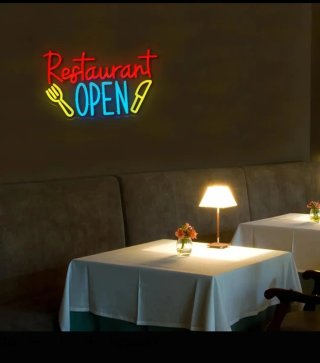 Lampada Neon LED "Restaurant OPEN"