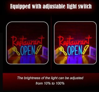 Lampada Neon LED "Restaurant OPEN"