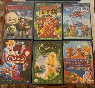 Lote 6 DVDs Disney