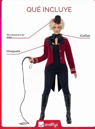 Disfraz Domadora Terciopelo Rojo Talla M