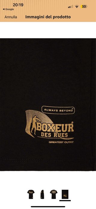 T-shirt Boxeur Des Rues Nera Oro Iconica