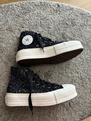 Converse Bota Plataforma Negro Blanco