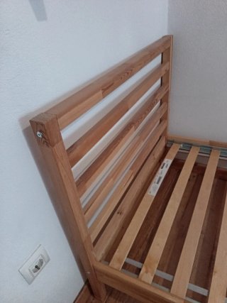 Cama 90x200 cm madera y metal