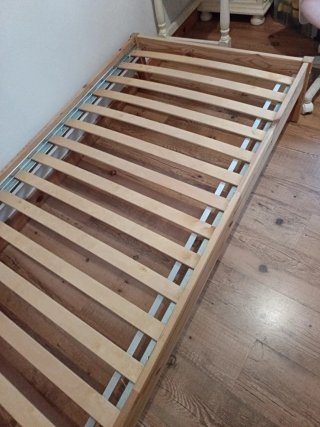 Cama 90x200 cm madera y metal