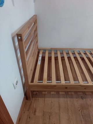Cama 90x200 cm madera y metal