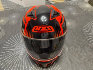 Casco NZi Mustii Negro y Naranja Talla S