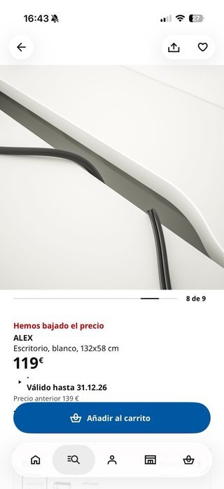 Escritorio ALEX blanco IKEA