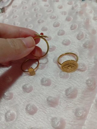 Lote de 3 anillos dorados ajustables