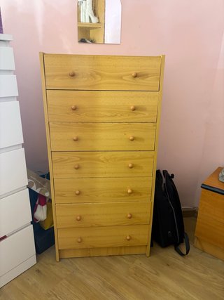 Cómoda de madera 7 cajones