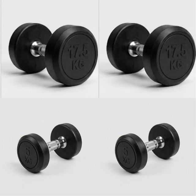 2 mancuernas de 17.5kg + 2 de 5kg