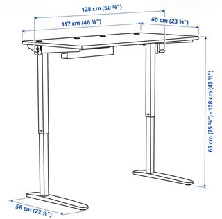 Escritorio Elevable IKEA RELATERA 117x60cm