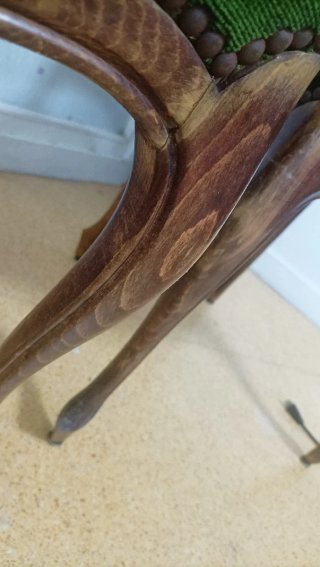 Juego de 2 Sillas Vintage Madera y Rattan