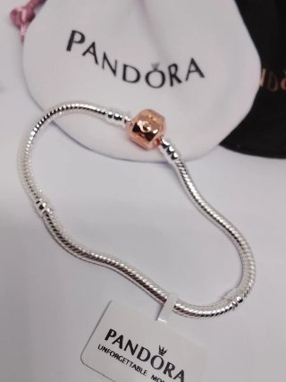 Pulsera Pandora 17cm Barril Oro Rosa