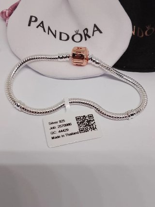 Pulsera Pandora 17cm Barril Oro Rosa