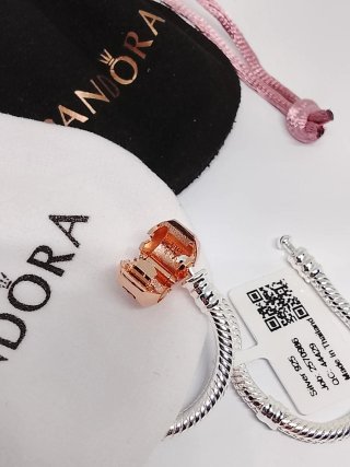 Pulsera Pandora 17cm Barril Oro Rosa