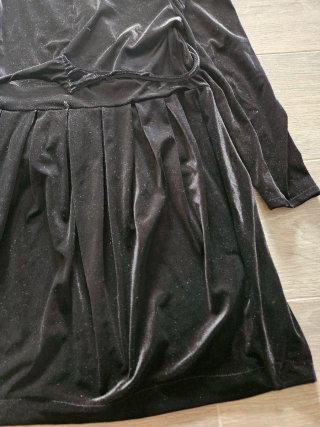 Abiti Corto Elegante in Velluto Nero Lumina - M