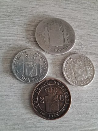Monedas Alfonso XIII (4 unidades)