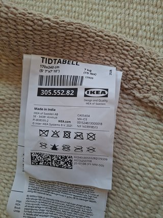 Alfombra IKEA TIDTABELL 170x240 Beige