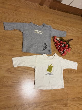 2 Camisetas Mickey Mouse y Monstruo Talla 62