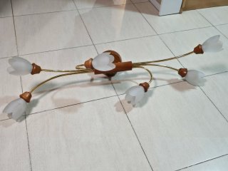 Lámpara de techo madera y metal