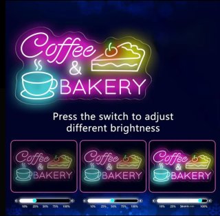 Lampada Neon LED "Coffee & Bakery"