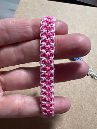 Pulseras Macramé Azul y Rosa con Colgante Cruz