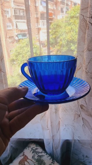 Juego 6 Tazas Café Vintage Duralex cobalt